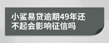 小鲨易贷逾期49年还不起会影响征信吗