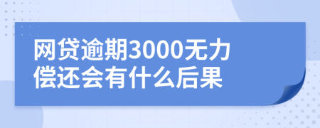 网贷逾期3000无力偿还会有什么后果