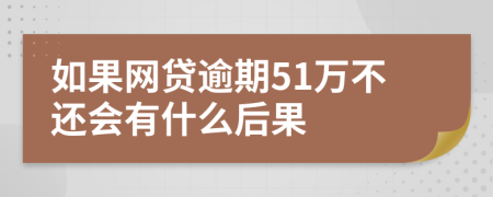 如果网贷逾期51万不还会有什么后果