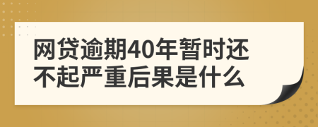 网贷逾期40年暂时还不起严重后果是什么