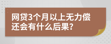网贷3个月以上无力偿还会有什么后果？
