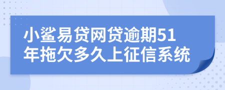 小鲨易贷网贷逾期51年拖欠多久上征信系统