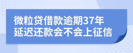 微粒贷借款逾期37年延迟还款会不会上征信