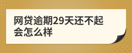 网贷逾期29天还不起会怎么样