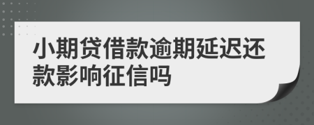 小期贷借款逾期延迟还款影响征信吗