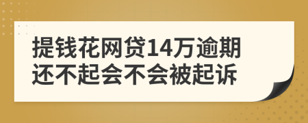 提钱花网贷14万逾期还不起会不会被起诉