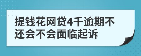 提钱花网贷4千逾期不还会不会面临起诉