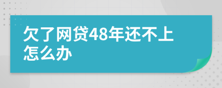 欠了网贷48年还不上怎么办