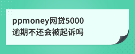 ppmoney网贷5000逾期不还会被起诉吗