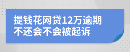 提钱花网贷12万逾期不还会不会被起诉