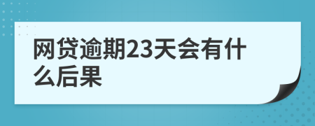 网贷逾期23天会有什么后果