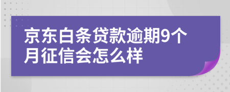 京东白条贷款逾期9个月征信会怎么样