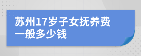 苏州17岁子女抚养费一般多少钱