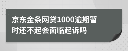 京东金条网贷1000逾期暂时还不起会面临起诉吗