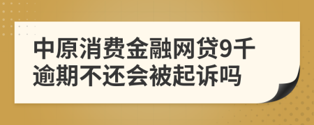 中原消费金融网贷9千逾期不还会被起诉吗