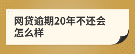网贷逾期20年不还会怎么样