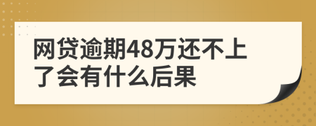 网贷逾期48万还不上了会有什么后果