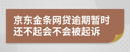 京东金条网贷逾期暂时还不起会不会被起诉