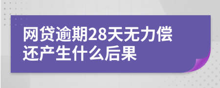 网贷逾期28天无力偿还产生什么后果