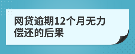 网贷逾期12个月无力偿还的后果