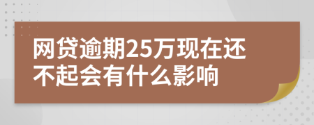 网贷逾期25万现在还不起会有什么影响