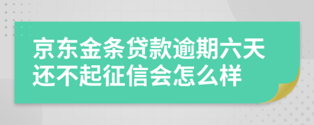 京东金条贷款逾期六天还不起征信会怎么样