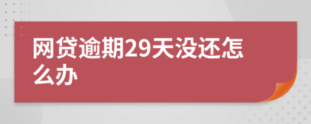 网贷逾期29天没还怎么办