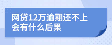 网贷12万逾期还不上会有什么后果