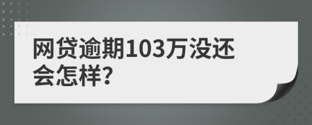 网贷逾期103万没还会怎样？