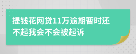 提钱花网贷11万逾期暂时还不起我会不会被起诉