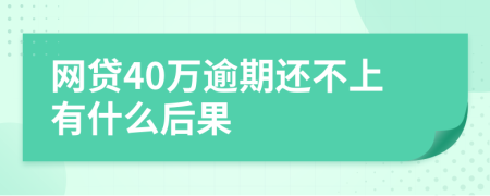 网贷40万逾期还不上有什么后果