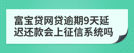 富宝贷网贷逾期9天延迟还款会上征信系统吗