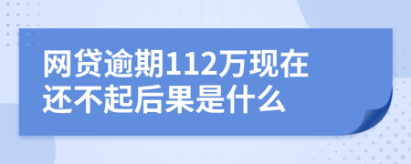 网贷逾期112万现在还不起后果是什么