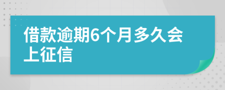 借款逾期6个月多久会上征信