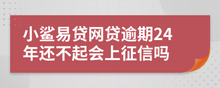 小鲨易贷网贷逾期24年还不起会上征信吗