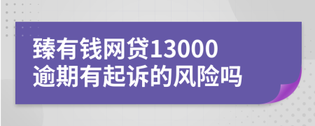 臻有钱网贷13000逾期有起诉的风险吗