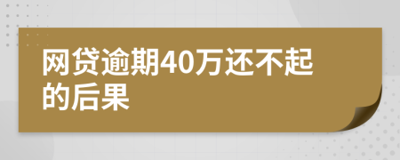 网贷逾期40万还不起的后果