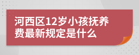 河西区12岁小孩抚养费最新规定是什么