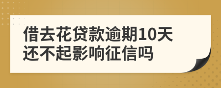 借去花贷款逾期10天还不起影响征信吗