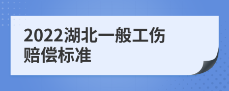 2022湖北一般工伤赔偿标准