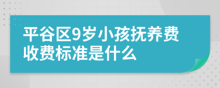 平谷区9岁小孩抚养费收费标准是什么