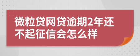 微粒贷网贷逾期2年还不起征信会怎么样