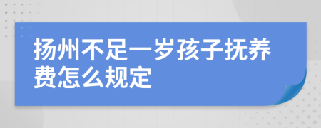 扬州不足一岁孩子抚养费怎么规定