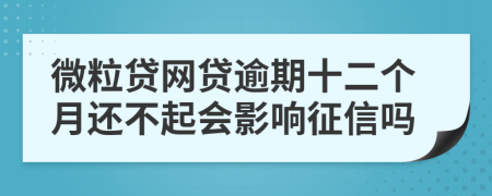 微粒贷网贷逾期十二个月还不起会影响征信吗