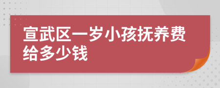 宣武区一岁小孩抚养费给多少钱