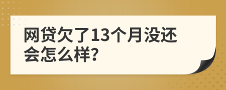 网贷欠了13个月没还会怎么样？