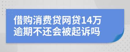 借购消费贷网贷14万逾期不还会被起诉吗