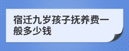 宿迁九岁孩子抚养费一般多少钱