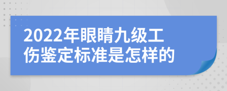 2022年眼睛九级工伤鉴定标准是怎样的