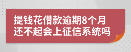 提钱花借款逾期8个月还不起会上征信系统吗